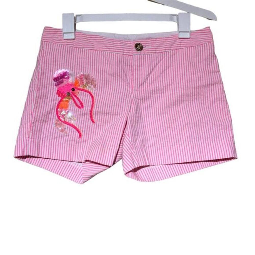 Lilly Pulitzer Callahan Party Short 2 Pink Cosmo Yarn Dyed Seersucker